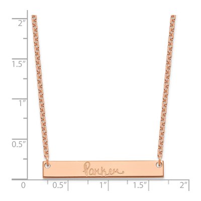 Rose Gold-Plated Sterling Silver Personalized Bar Necklace – view 3
