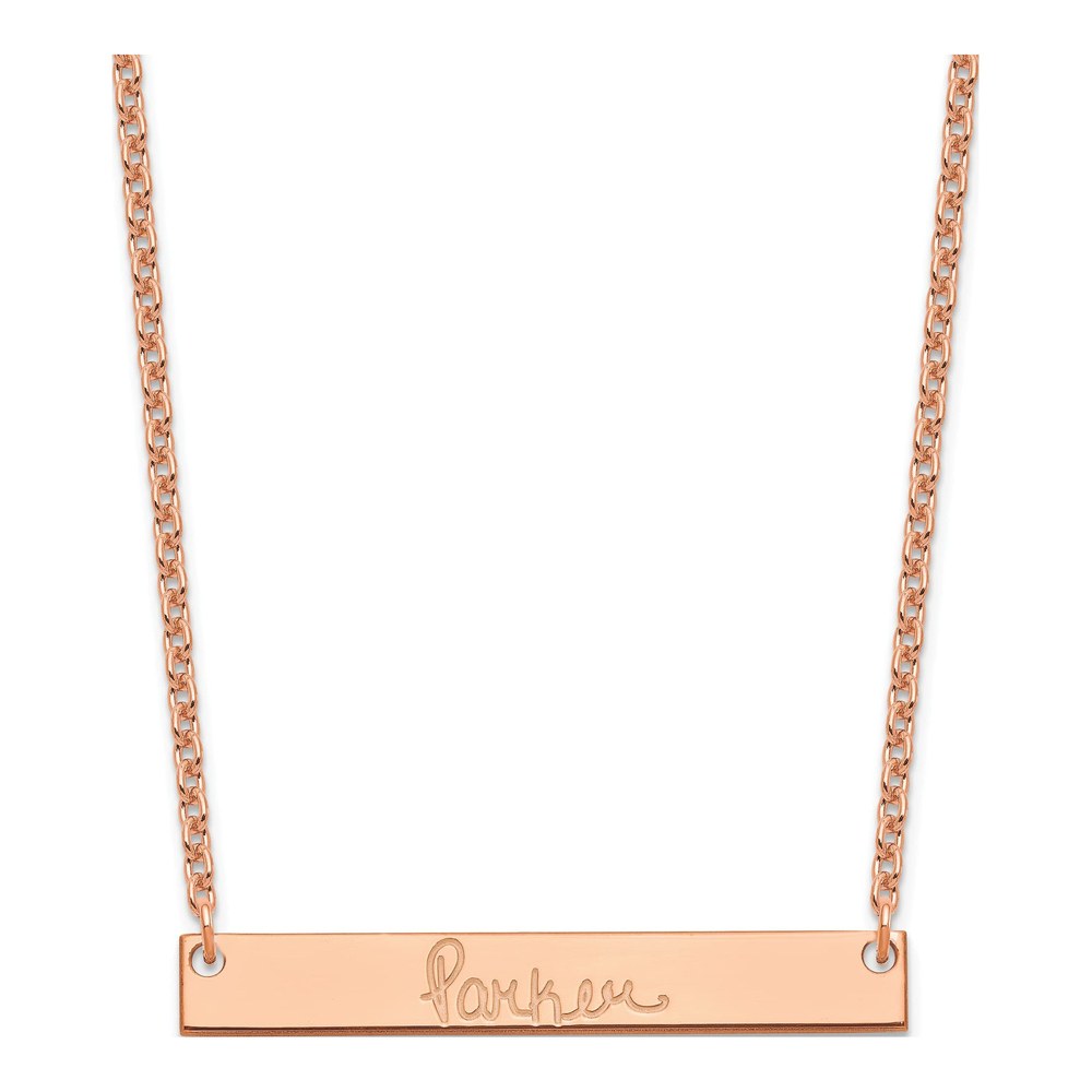 Rose Gold-Plated Sterling Silver Personalized Bar Necklace