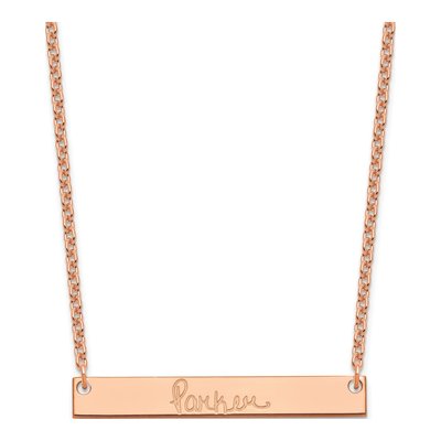 Rose Gold-Plated Sterling Silver Personalized Bar Necklace