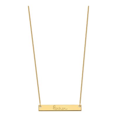 14K Yellow Gold Personalized Signature Bar Necklace – view 2