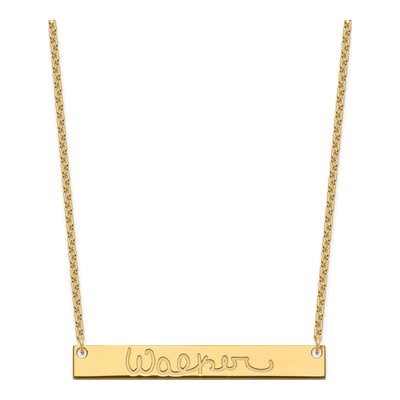 Gold-Plated Sterling Silver Personalized Large Signature Bar Necklace – view 2
