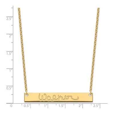 Gold-Plated Sterling Silver Personalized Large Signature Bar Necklace – view 3