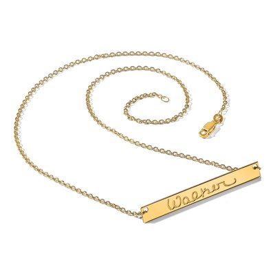Gold-Plated Sterling Silver Personalized Large Signature Bar Necklace – view 4