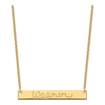 Gold-Plated Sterling Silver Personalized Large Signature Bar Necklace