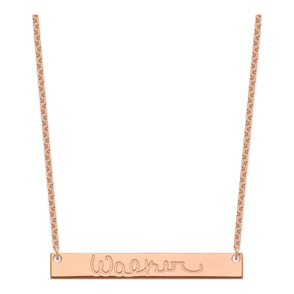 Rose Gold-Plated Sterling Silver Personalized Bar Necklace