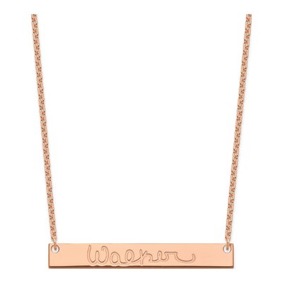 Rose Gold-Plated Sterling Silver Personalized Bar Necklace