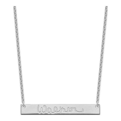 Sterling Silver Personalized Large Bar Necklace