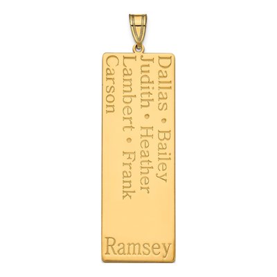 Gold-Plated Sterling Silver Personalized 7-Name Family Pendant – view 2