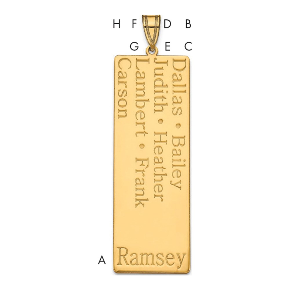 Personalized 7-Name Family Pendant, Sterling Silver