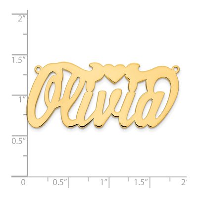 Gold-Plated Sterling Silver Personalized Heart Name Plate Pendant – view 5