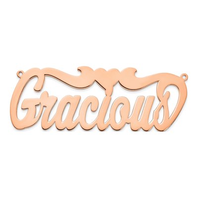 14K Rose Gold Heart Name Plate Pendant – view 4