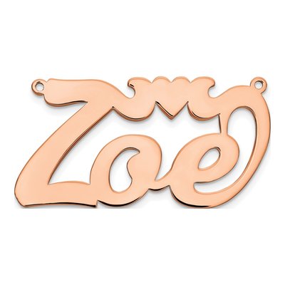 Rose Gold-Plated Sterling Silver Personalized Heart Name Plate Pendant – view 2