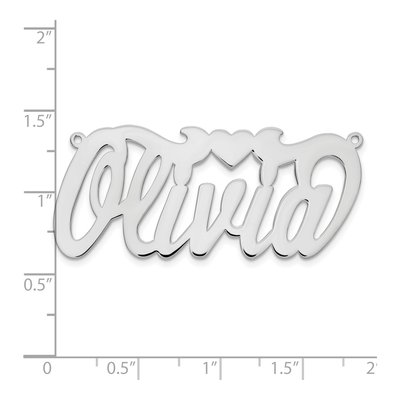 Sterling Silver Personalized Heart Name Plate Pendant – view 5