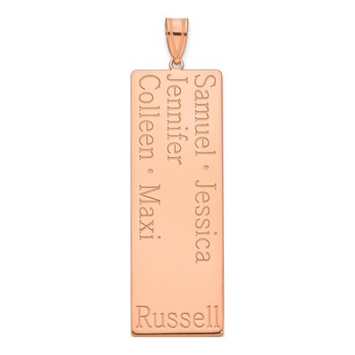 14K Rose Gold 5-Name Family Pendant – view 2