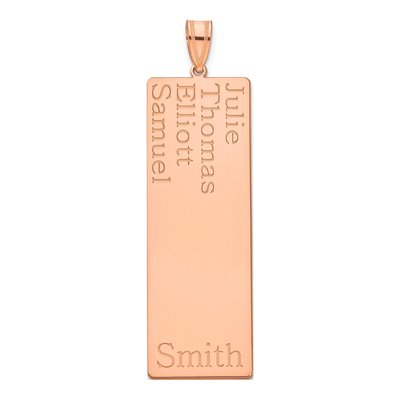 14K Rose Gold 4-Name Family Pendant – view 2