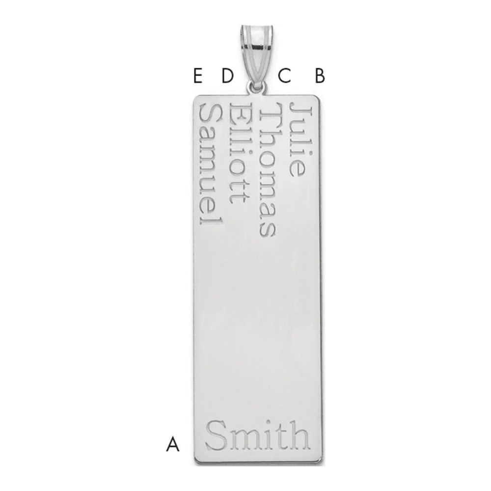 Sterling Silver/rhodium-Plated 4 Name Family Pendant