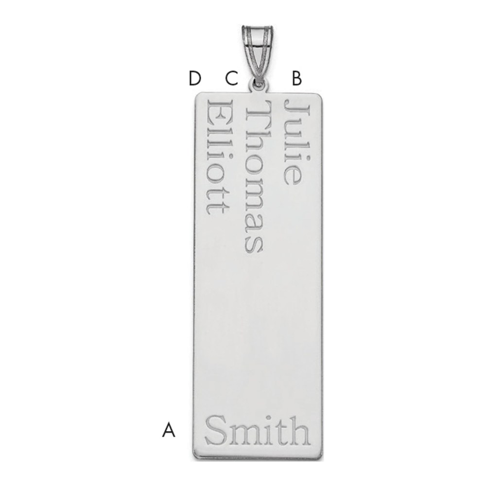 Sterling Silver/rhodium-Plated 3 Name Family Pendant