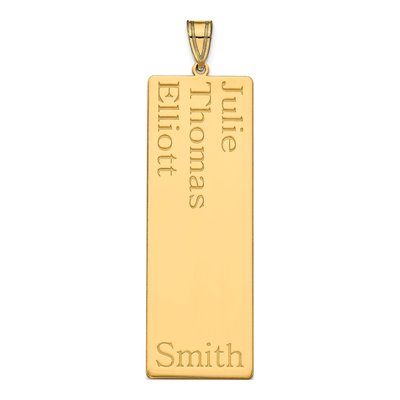 14K Yellow Gold Personalized 3-Name Family Pendant – view 2
