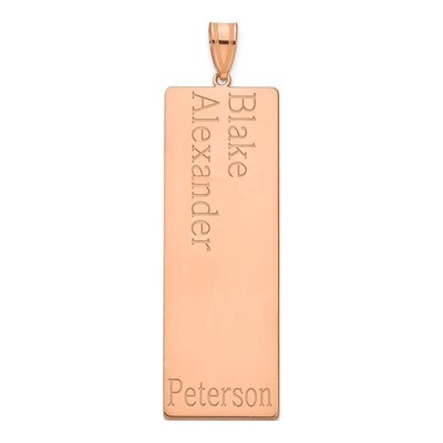14K Rose Gold Personalized 2-Name Family Pendant – view 2