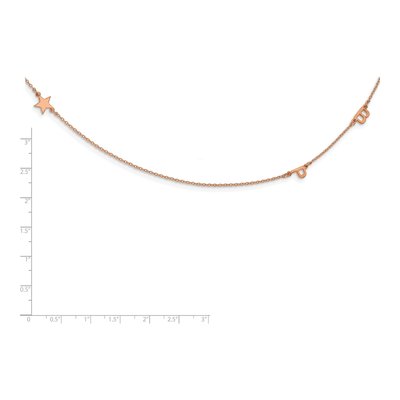 14K Rose Gold 3-Initial Necklace – view 2