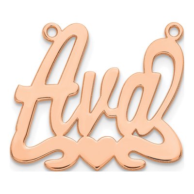 Rose Gold-Plated Sterling Silver Personalized Heart Name Plate Pendant – view 2