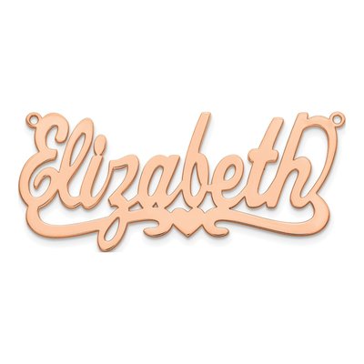 Rose Gold-Plated Sterling Silver Personalized Heart Name Plate Pendant – view 3