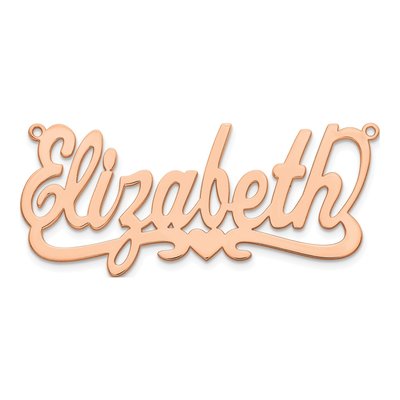 Rose Gold-Plated Sterling Silver Personalized Heart Name Plate Pendant – view 4