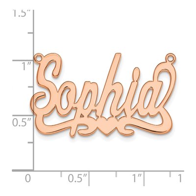 Rose Gold-Plated Sterling Silver Personalized Heart Name Plate Pendant – view 5