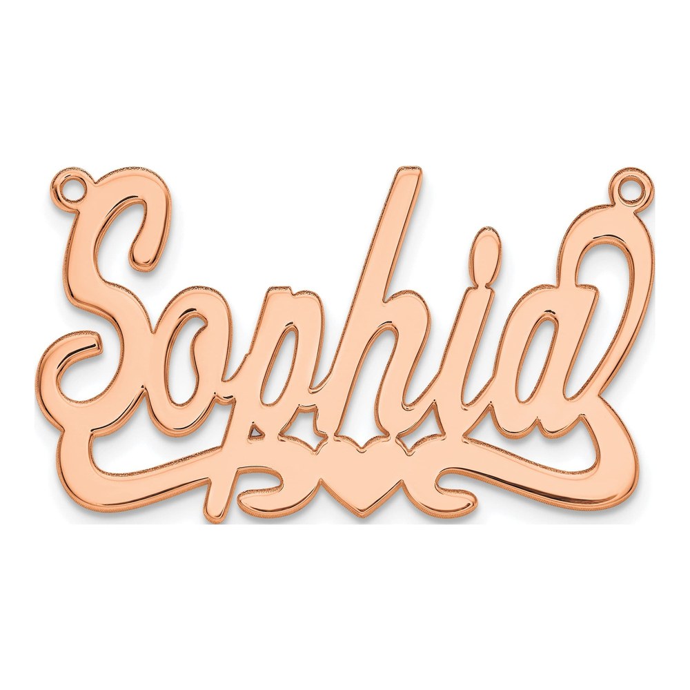 Sterling Silver/rose-Plated Heart Name Plate