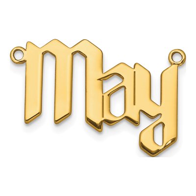 Gold-Plated Sterling Silver Personalized Gothic Font Name Plate Pendant – view 2