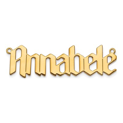 Gold-Plated Sterling Silver Personalized Gothic Font Name Plate Pendant – view 4