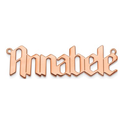 14K Rose Gold Personalized Name Plate Pendant – view 3