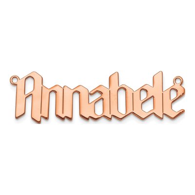 14K Rose Gold Personalized Name Plate Pendant – view 4