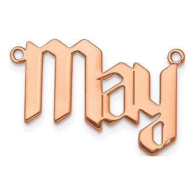Rose Gold-Plated Sterling Silver Gothic Textura Name Plate Pendant – view 2