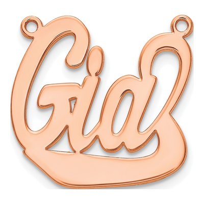 Rose Gold-Plated Sterling Silver Personalized Name Plate Pendant – view 2
