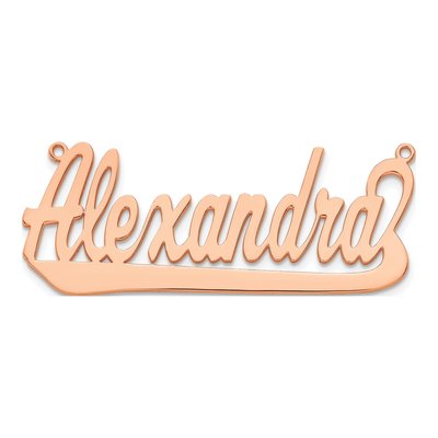 Rose Gold-Plated Sterling Silver Personalized Name Plate Pendant – view 3