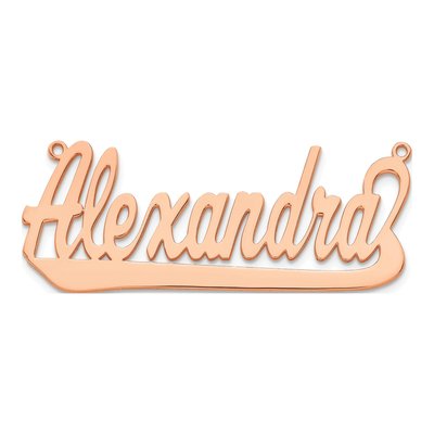 Rose Gold-Plated Sterling Silver Personalized Name Plate Pendant – view 4
