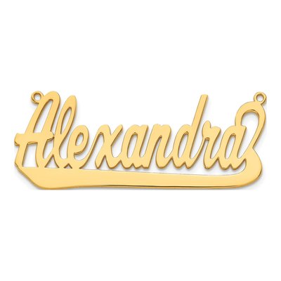 14K Yellow Gold Personalized Name Plate Pendant – view 4