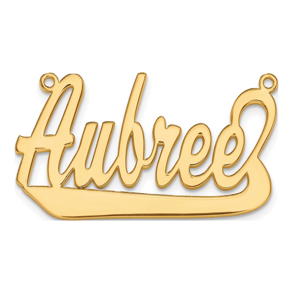 14K Yellow Gold Personalized Name Plate Pendant