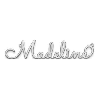 14K White Gold Personalized Name Plate Pendant – view 3