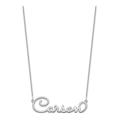 14K White Gold Personalized Name Plate Pendant – view 5