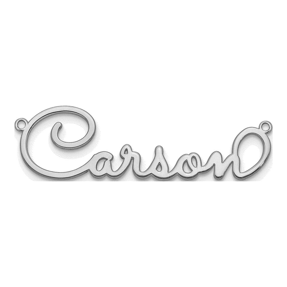 14K White Gold Rhodium-Plated Polished Sacramento Font Name Plate
