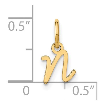 Gold-Plated Sterling Silver Letter N Charm – view 5