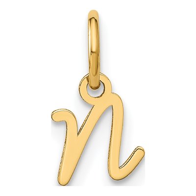 Gold-Plated Sterling Silver Letter N Charm