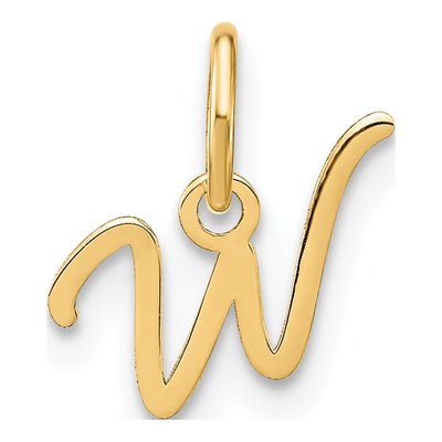 Gold-Plated Sterling Silver Letter W Charm