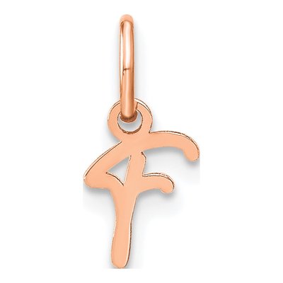 14K Rose Gold Letter F Charm