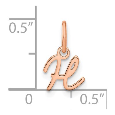 14K Rose Gold Letter H Charm – view 4