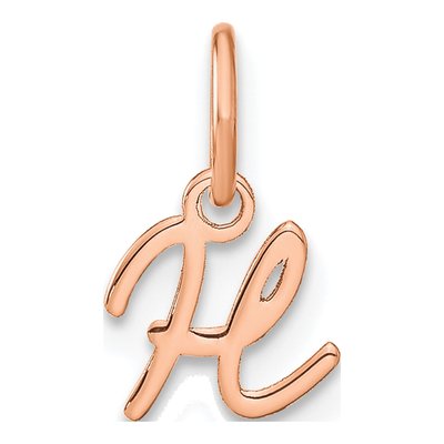 14K Rose Gold Letter H Charm