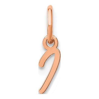 14K Rose Gold Initial I Charm