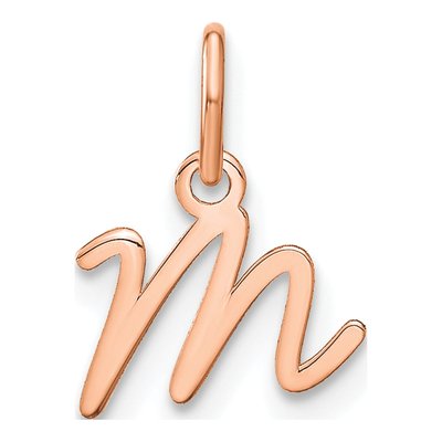 14K Rose Gold Letter M Charm